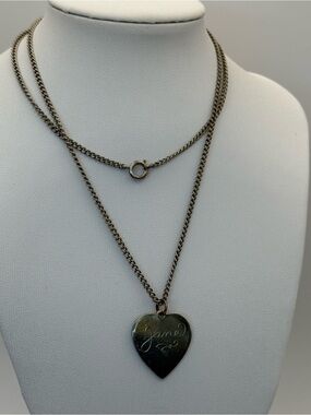 Heart Pendant “Jane” Necklace in Antique Silver